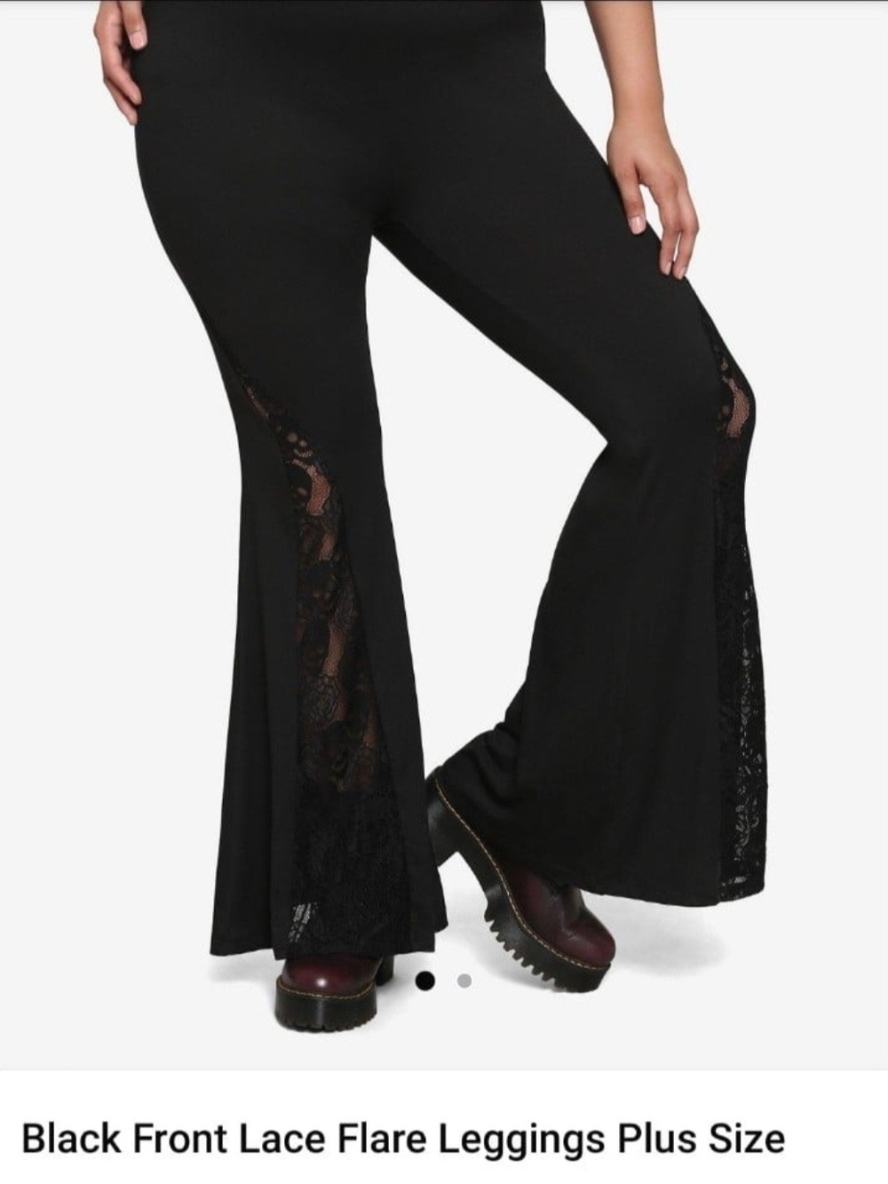 Hot Topic Black Lace Flare Leggings